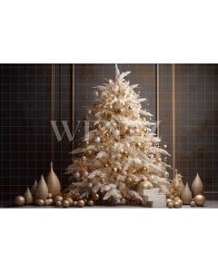 Photography Background in Fabric Gold Christmas Tree / Backdrop 4014