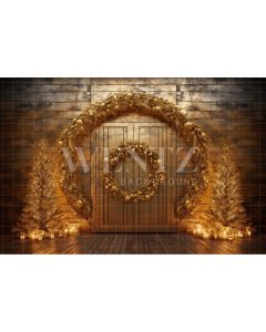 Photography Background in Fabric Gold Christmas Decoration / Backdrop 4015
