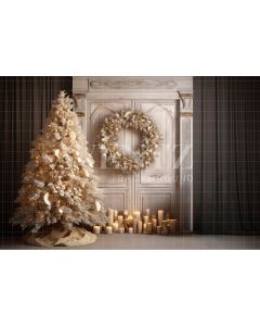 Photography Background in Fabric White and Gold Christmas Set / Backdrop 4016