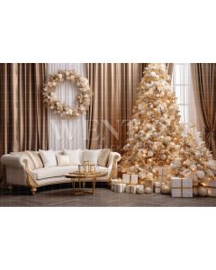 Photography Background in Fabric Gold and White Christmas Set / Backdrop 4019