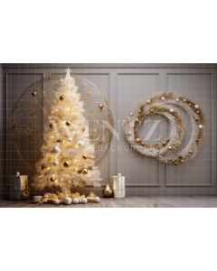 Photography Background in Fabric Gold Christmas Set / Backdrop 4023