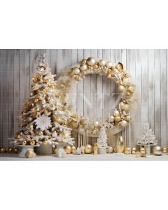 Photography Background in Fabric Gold Christmas Set / Backdrop 4034