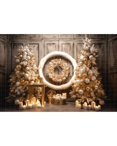 Photography Background in Fabric Gold Christmas Set / Backdrop 4035