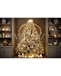 Photography Background in Fabric Gold Christmas Set / Backdrop 4036
