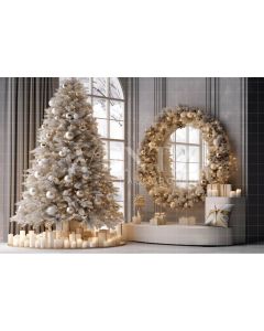 Photography Background in Fabric Luxury Christmas Room / Backdrop 4042