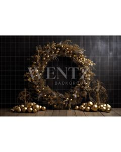 Photography Background in Fabric Christmas Wreath / Backdrop 4047