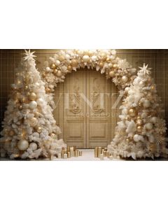 Photography Background in Fabric Christmas Door / Backdrop 4048