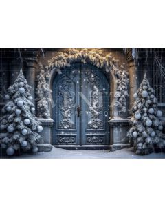 Photography Background in Fabric Christmas House Front / Backdrop 4057
