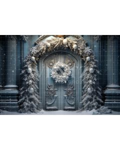 Photography Background in Fabric Blue Door / Backdrop 4058