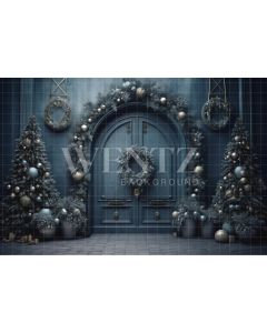 Photography Background in Fabric Christmas House Front / Backdrop 4060