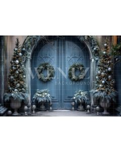 Photography Background in Fabric Christmas House Front / Backdrop 4061