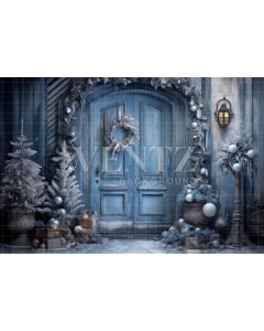 Photography Background in Fabric Christmas House Front / Backdrop 4064