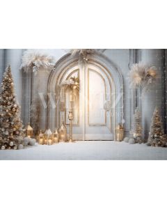 Photography Background in Fabric White and Gold Christmas Set / Backdrop 4072