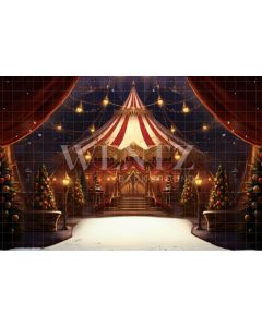 Photography Background in Fabric Christmas Circus / Backdrop 4073