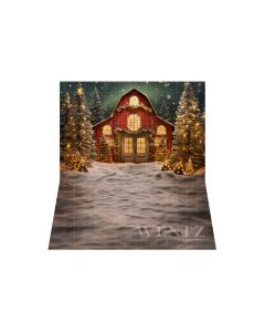 Photography Background in Fabric Christmas Barn / Backdrop 4079