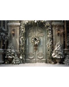 Photography Background in Fabric Christmas Door / Backdrop 4081