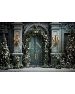 Photography Background in Fabric Christmas Door / Backdrop 4083