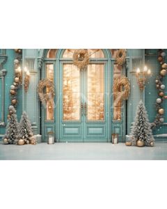 Photography Background in Fabric Candy Color Christmas Door / Backdrop 4087