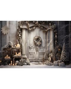 Photography Background in Fabric Christmas Door / Backdrop 4090
