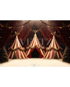 Photography Background in Fabric Christmas Circus / Backdrop 4094