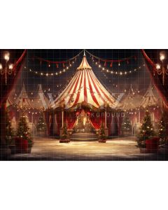 Photography Background in Fabric Christmas Circus / Backdrop 4110