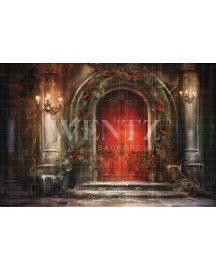 Photography Background in Fabric Christmas House Front / Backdrop 4112