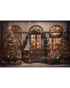 Photography Background in Fabric Christmas Store / Backdrop 4118