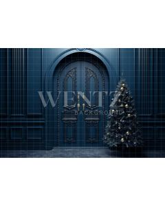 Photography Background in Fabric Blue Door / Backdrop 4119