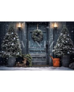 Photography Background in Fabric Christmas Rustic Door / Backdrop 4122