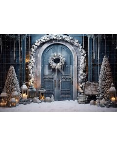 Photography Background in Fabric Christmas House Front / Backdrop 4139