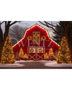 Photography Background in Fabric Christmas Barn / Backdrop 4140