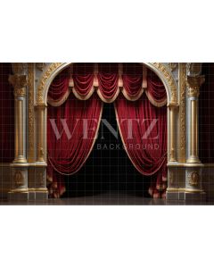 Photography Background in Fabric Scenery with Red Curtains / Backdrop 4142