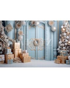 Photography Background in Fabric Pastel Blue Christmas Set / Backdrop 4151