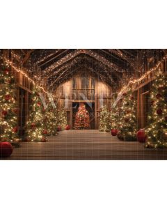 Photography Background in Fabric Christmas Barn / Backdrop 4154