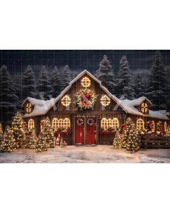Photography Background in Fabric Christmas Barn / Backdrop 4156