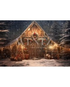 Photography Background in Fabric Christmas Barn / Backdrop 4157