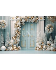Photography Background in Fabric Pastel Blue Door / Backdrop 4161
