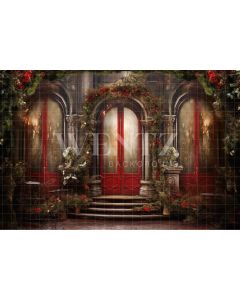 Photography Background in Fabric Christmas Door / Backdrop 4168