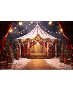 Photography Background in Fabric Christmas Circus / Backdrop 4177