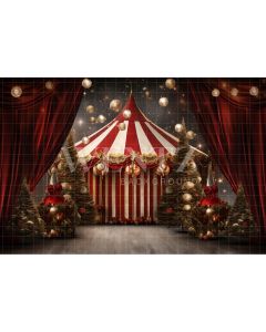 Photography Background in Fabric Christmas Circus / Backdrop 4179