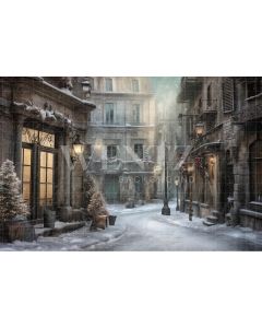 Photography Background in Fabric Christmas Village / Backdrop 4195