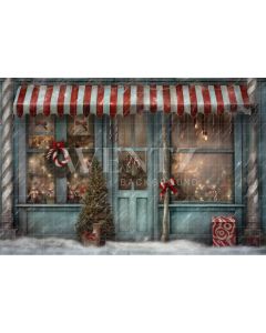 Photography Background in Fabric Christmas Store / Backdrop 4198