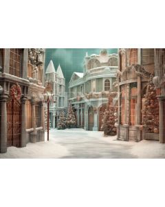 Photography Background in Fabric Christmas Village / Backdrop 4218