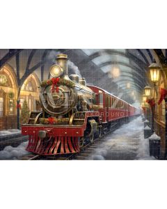 Photography Background in Fabric Christmas Train / Backdrop 4229