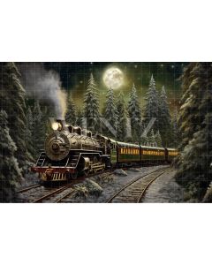 Photography Background in Fabric Christmas Train / Backdrop 4230