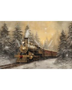 Photography Background in Fabric Christmas Train / Backdrop 4231