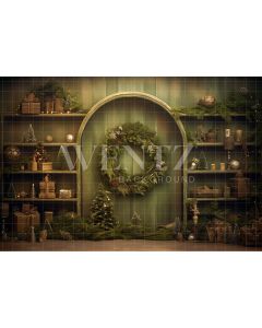 Photography Background in Fabric Green Christmas Set / Backdrop 4234 