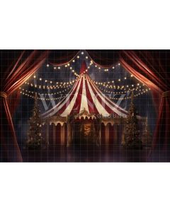 Photography Background in Fabric Christmas Circus / Backdrop 4258