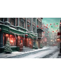 Photography Background in Fabric Christmas Village / Backdrop 4277