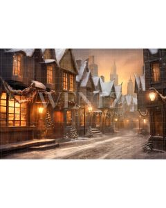 Photography Background in Fabric Christmas Village / Backdrop 4278